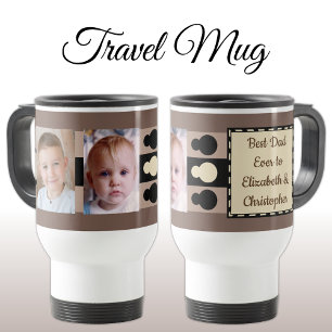 Taza De Viaje El mejor papá jamás con nombres de fotos de crema 