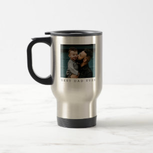 Taza De Viaje El mejor papá siempre con foto completa personaliz