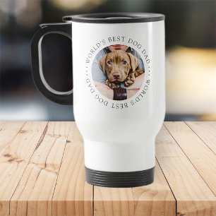 Taza De Viaje El mejor perro del mundo, papá elegante, simple fo