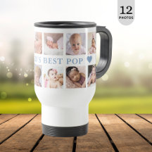 El mejor pop del mundo azul del Collage de fotos m