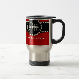 Taza De Viaje El mejor ROJO conocido del monograma y del