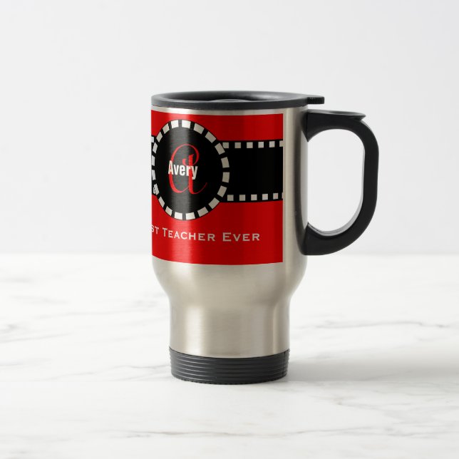 Taza De Viaje El mejor ROJO conocido V08 del monograma y del (Derecha)