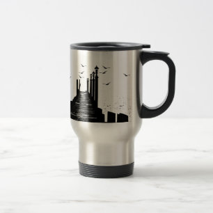 Taza De Viaje el muelle de las gaviotas marinas