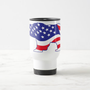 Taza De Viaje El oso pardo patriótico
