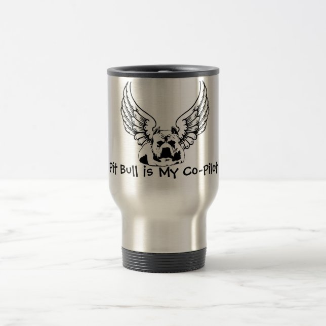Taza De Viaje El pitbull es mi taza del viaje del copiloto - (Centro)