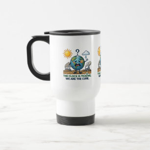 Taza De Viaje El reloj está sonando   Conciencia Ecológica Tierr
