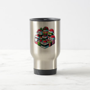 Taza De Viaje El sushi de Santa Delight Funny Navidades arte