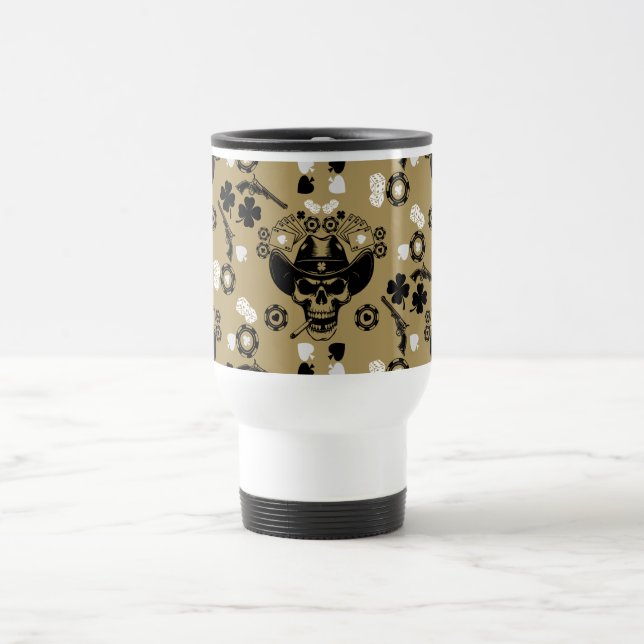Taza De Viaje El tema del póquer es afortunado (Centro)
