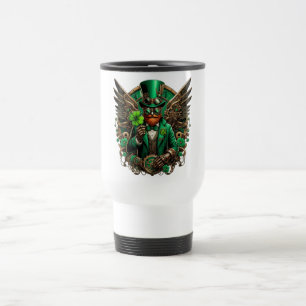 Taza De Viaje El trébol de vapor del Día de San Patricio