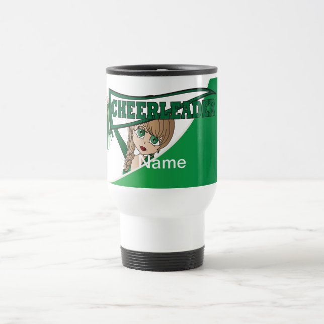 Taza De Viaje El verde personaliza a la animadora (Centro)