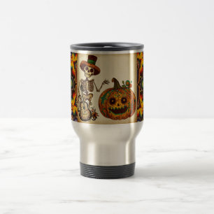 Taza De Viaje El Viejo Skeleton/Día de la Calabaza de los Muerto