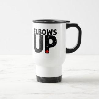 Taza De Viaje ELBOWS UP Tipografía en negrita con problemas
