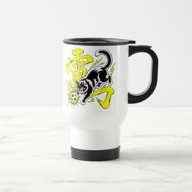 Taza De Viaje Electric Lightning Cat Mug - For Soccer Players (Derecha)
