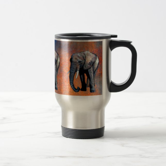 Taza De Viaje Elefante africano apoya la vida silvestre bebiendo (Derecha)