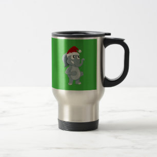 Taza De Viaje elefante de dibujos animados de Navidad