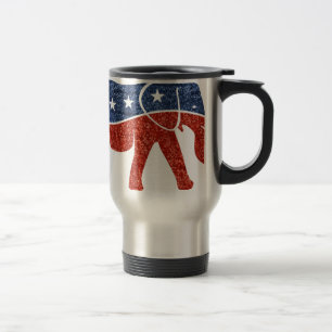 Taza De Viaje elefante republicano purpurina