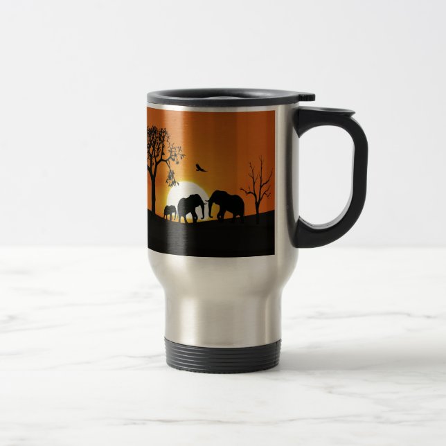 Taza De Viaje Elefantes al atardecer (Derecha)