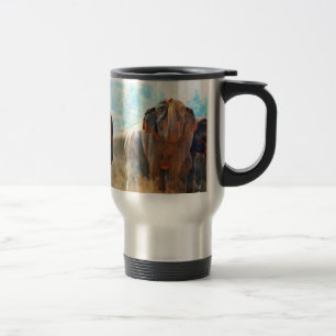 Taza De Viaje Elefantes Animales Safari Destino Paz Amor