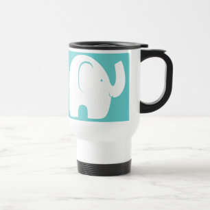 Taza De Viaje Elefantes blancos sobre Aqua