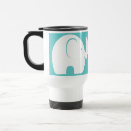 Taza De Viaje Elefantes blancos sobre Aqua
