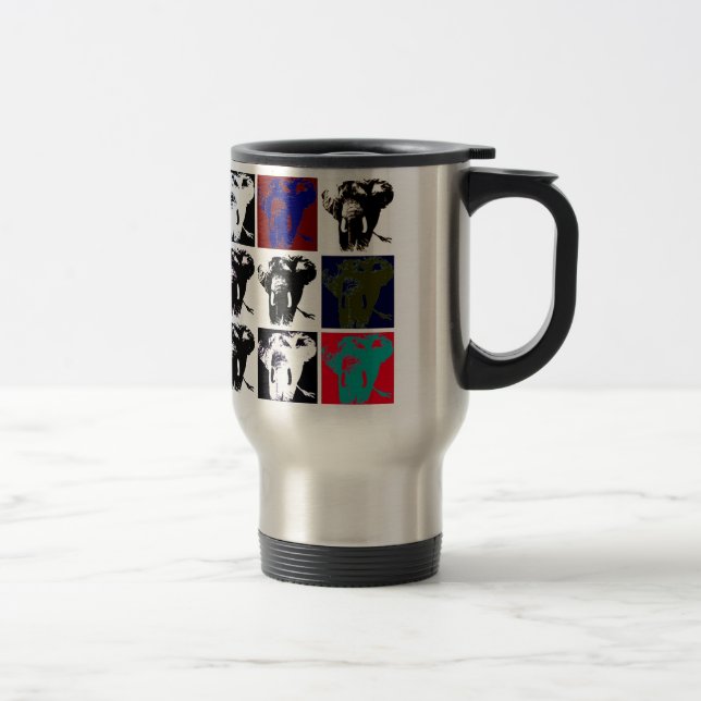 Taza De Viaje Elefantes de arte pop (Derecha)