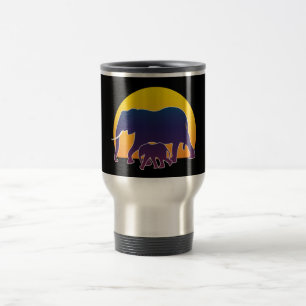 Taza De Viaje Elefantes de la puesta del sol