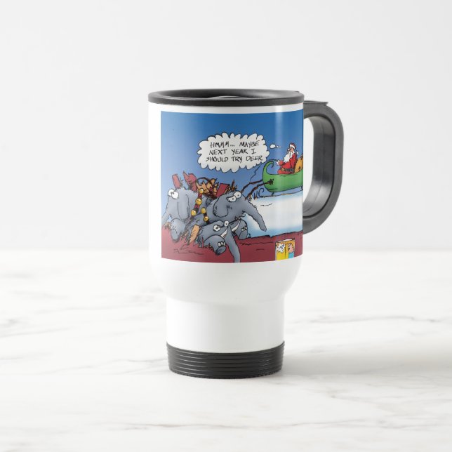 Taza De Viaje Elefantes de Santas Personalizados navideñas diver (Anverso derecho)