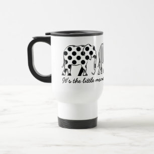 Taza De Viaje Elefantes en Blanco y Negro Patrón Moderno y de Mo