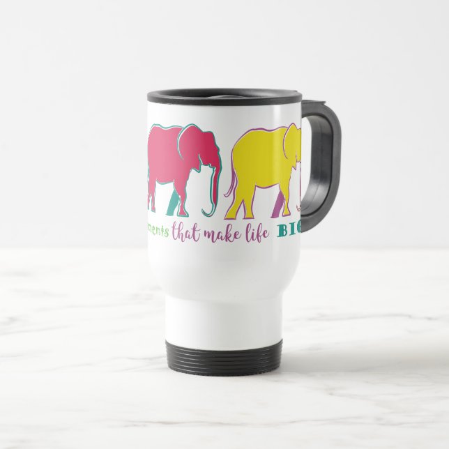 Taza De Viaje Elefantes Silhouette Neon Inspiración Motivación (Anverso derecho)