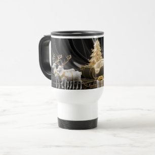Taza De Viaje Elegancia de Navidades dorados - Sleigh & Reindeer