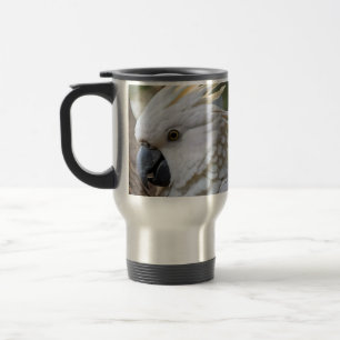 Taza De Viaje Elegancia en blanco: el majestuoso Cockatoo austra