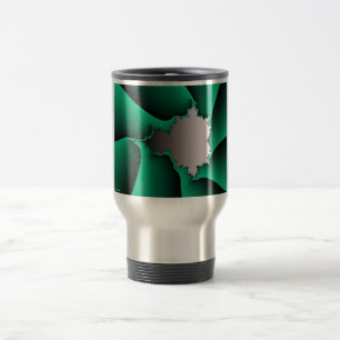 Taza De Viaje Elegancia simple Gradiente verde Mandelbrot platea