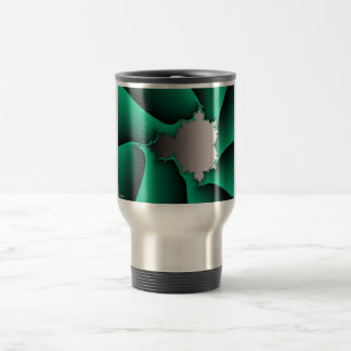 Taza De Viaje Elegancia simple Gradiente verde Mandelbrot platea