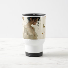 Taza De Viaje Elegancia suave en una danza de mariposa