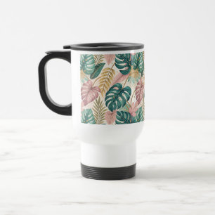 Taza De Viaje Elegant Monsteras Gold