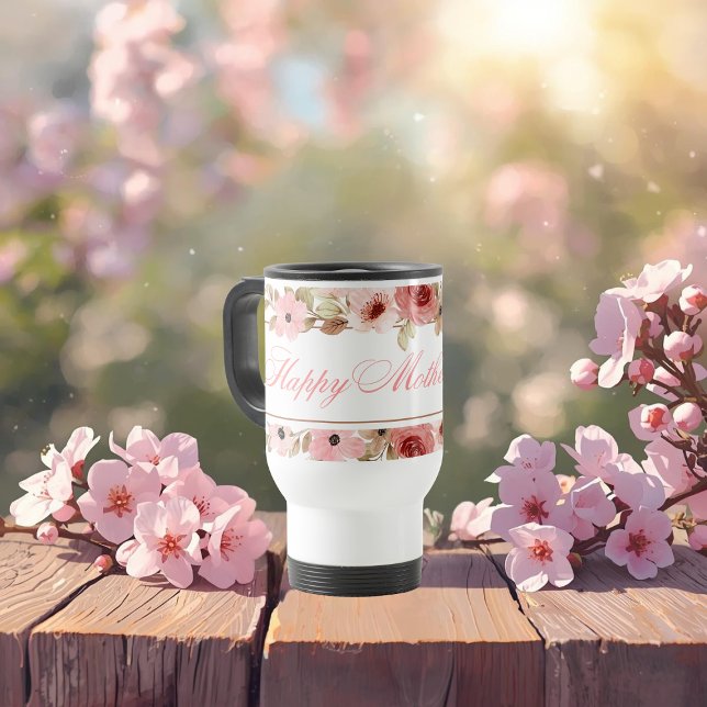 Taza De Viaje Elegant Pink Watercolor Flower Travel Mug (Subido por el creador)