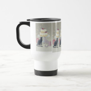 Taza De Viaje Elegante Celebración Felina Festiva