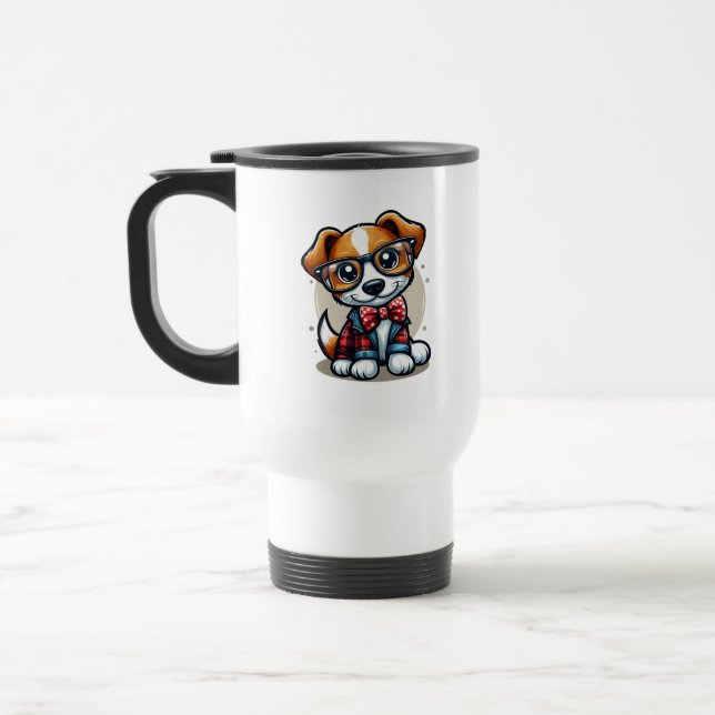 Taza De Viaje Elegante Doggo Plaid (Izquierda)