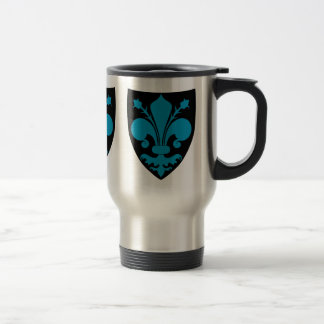 Taza De Viaje Elegante Fleur De Lis medieval en azul