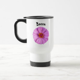 Taza De Viaje Elegante flor rosada de Zinnia personalizada