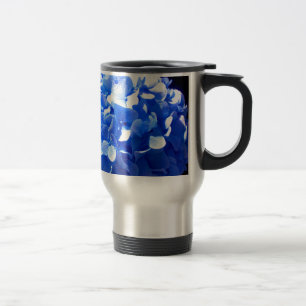 Taza De Viaje Elegante hormigas florales azules de cobalto