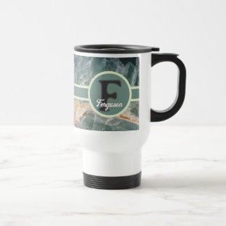 Taza De Viaje Elegante nombre de familia monograma gema inicial