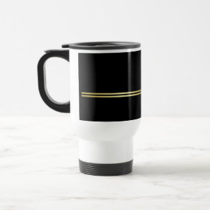 Taza De Viaje Elegante oro Monograma personalizado sobre negro