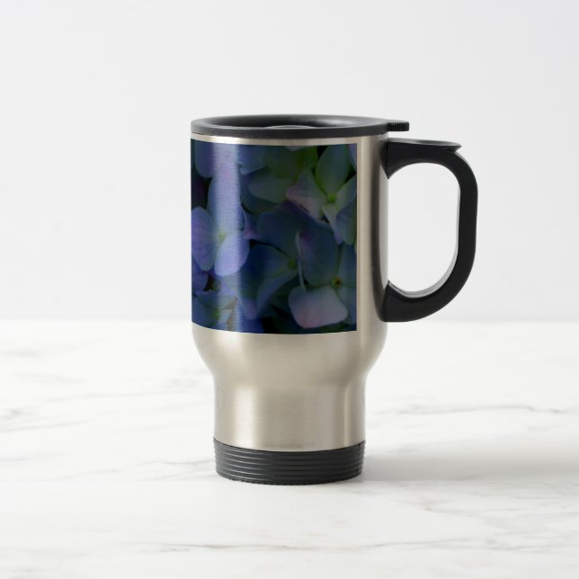 Taza De Viaje Elegante polvoriento azul violeta floral (Derecha)
