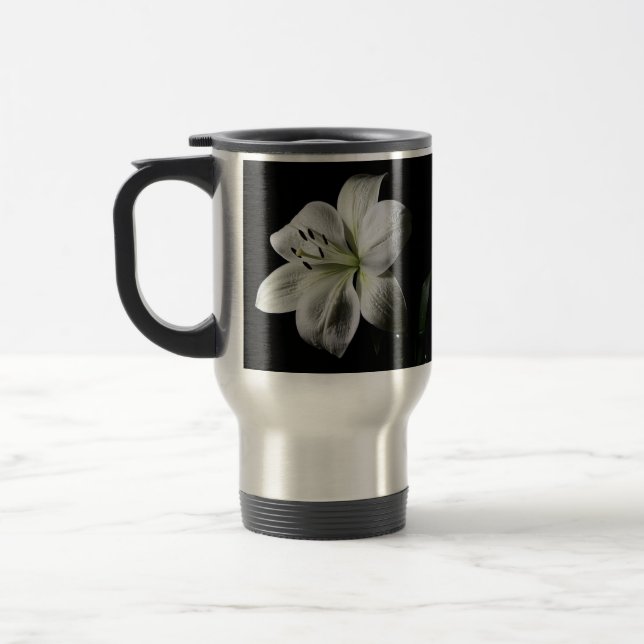 Taza De Viaje Elegante White Lily Travel Mug (Izquierda)