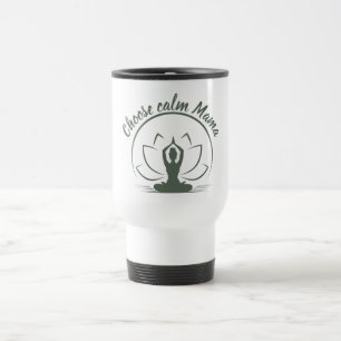 Taza De Viaje Elegir Diseño de Silueta de Yoga Lotus Calm Mama