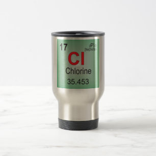 Taza De Viaje Elemento individual del cloro de la tabla