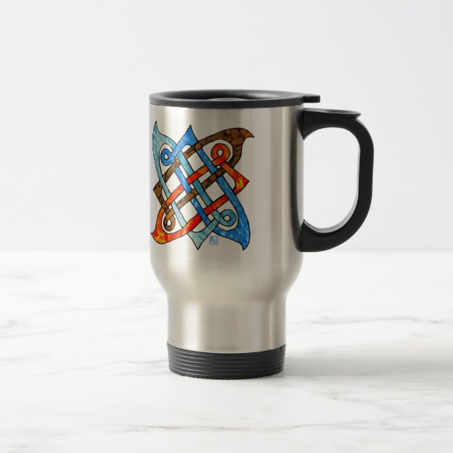 Taza De Viaje Elementos Pagan Celtic Knot Earth Fire Water (Derecha)