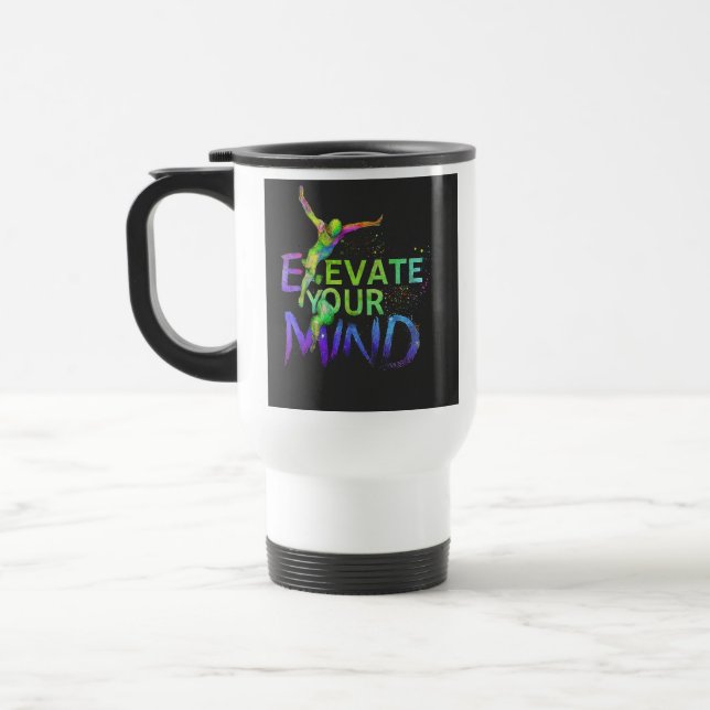 Taza De Viaje "Eleva tu mente" tazón de café de viaje (Izquierda)