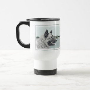 Taza De Viaje Elkhound noruego en pintura de aldea - Arte de per